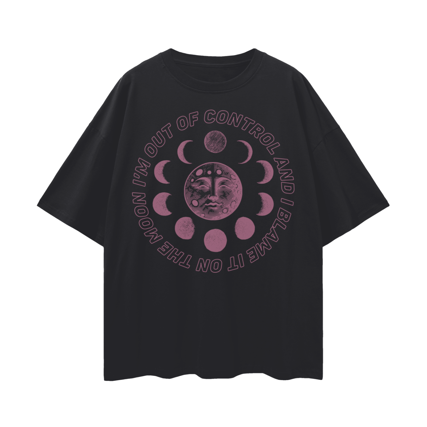I am out of control, and I blame it on the moon | Oversize Deep Drop Shoulder Tee