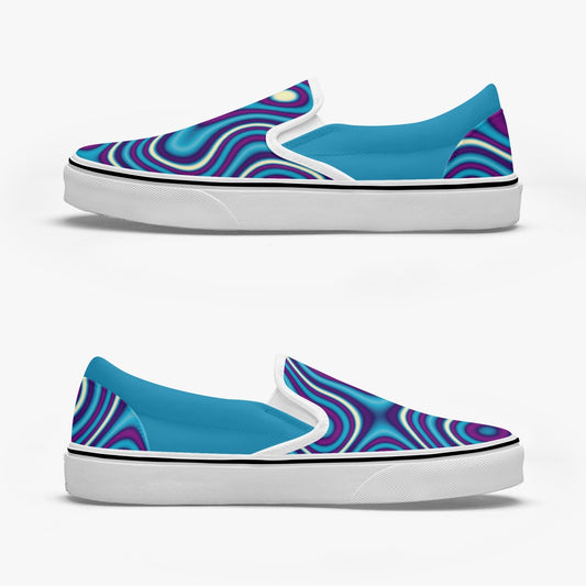 Blue Psychedelic Swirls   |    Slip-On Canvas Sneakers