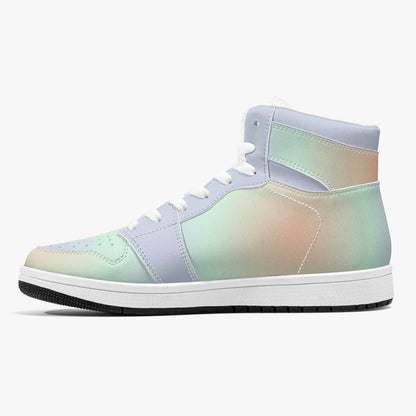 Aura Gradient - Aqua, Orange, Periwinkle   |   Takai High-Top Leather Sneakers