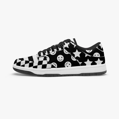 Black & White Clowncore    |    Kawa Low-Top Leather Sneakers