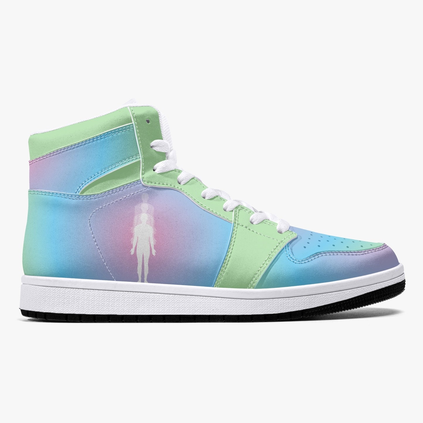 Aura Gradient - Pink, Green, Blue   |   Takai High-Top Leather Sneakers