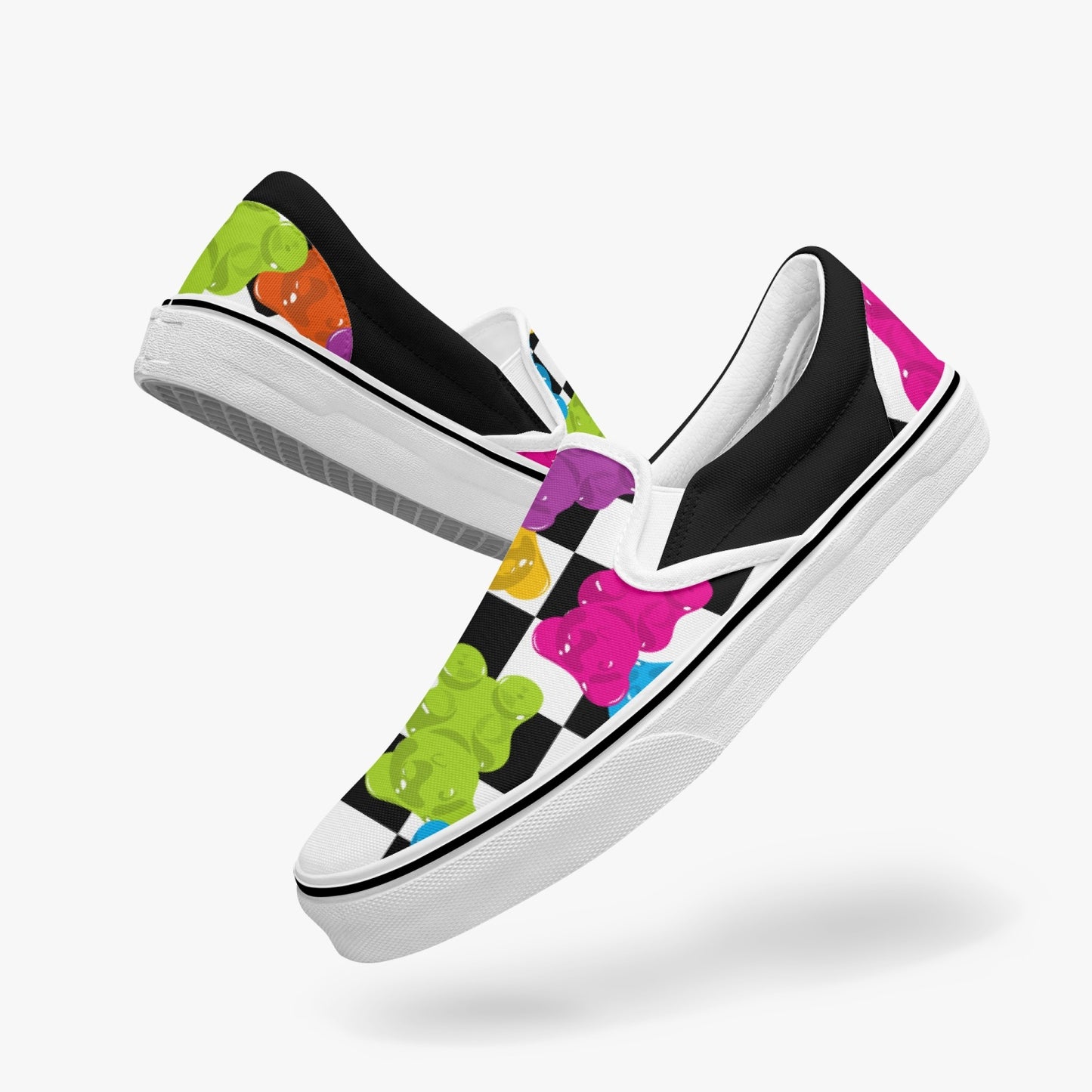 Checkered Gummy Bears   |    Slip-On Sneakers