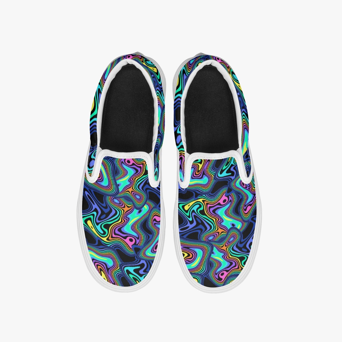 Groovy Liquid Lines - Black   |    Slip-On Canvas Shoes