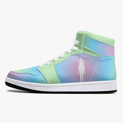 Aura Gradient - Pink, Green, Blue   |   Takai High-Top Leather Sneakers