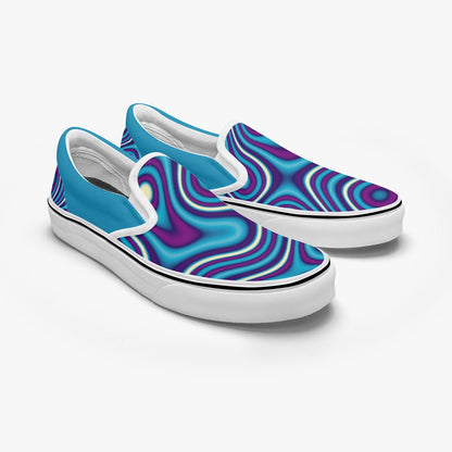 Blue Psychedelic Swirls   |    Slip-On Canvas Sneakers