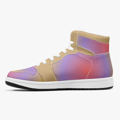 Aura Gradient - Beige, Purple, Red   |   Takai High-Top Leather Sneakers