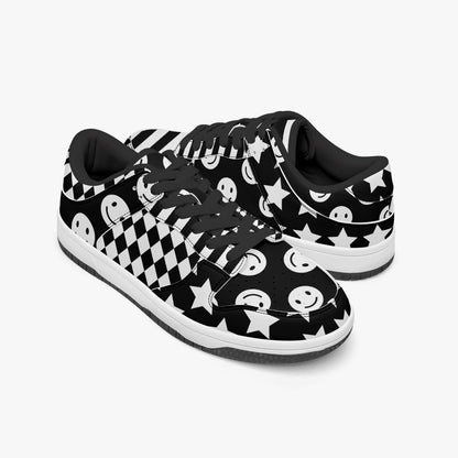 Black & White Clowncore    |    Kawa Low-Top Leather Sneakers