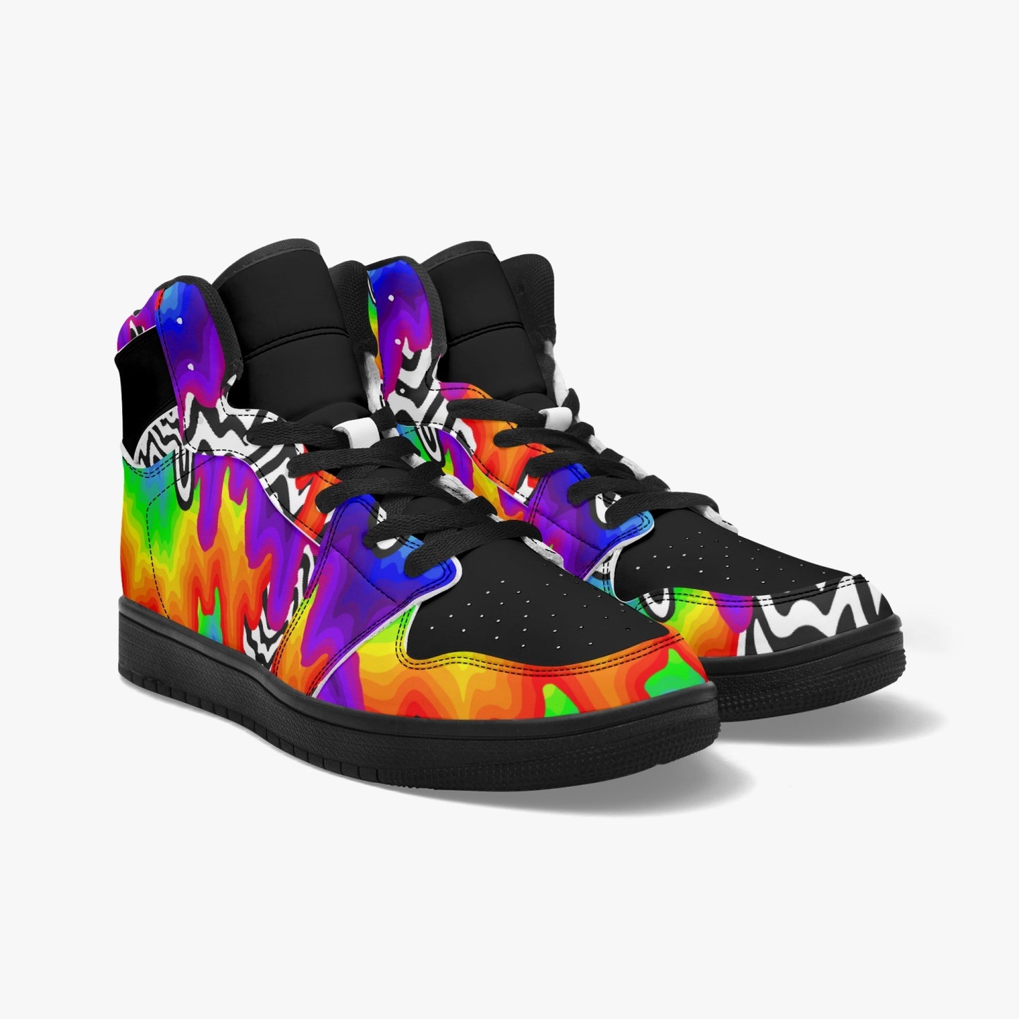 Psychedelic Melting Rainbows   |   Takai High Top Leather Sneakers