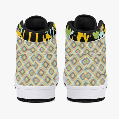 Psychedelic Melt Your Face Happy Face   |   Takai High-Top Leather Sneakers