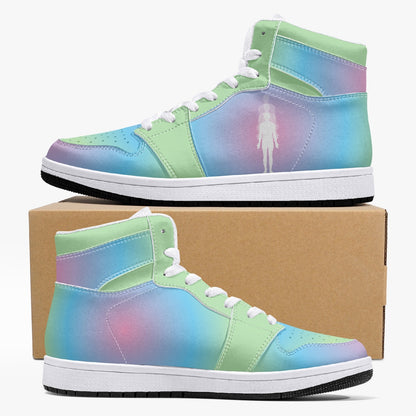 Aura Gradient - Pink, Green, Blue   |   Takai High-Top Leather Sneakers