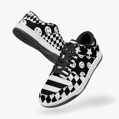 Black & White Clowncore    |    Kawa Low-Top Leather Sneakers