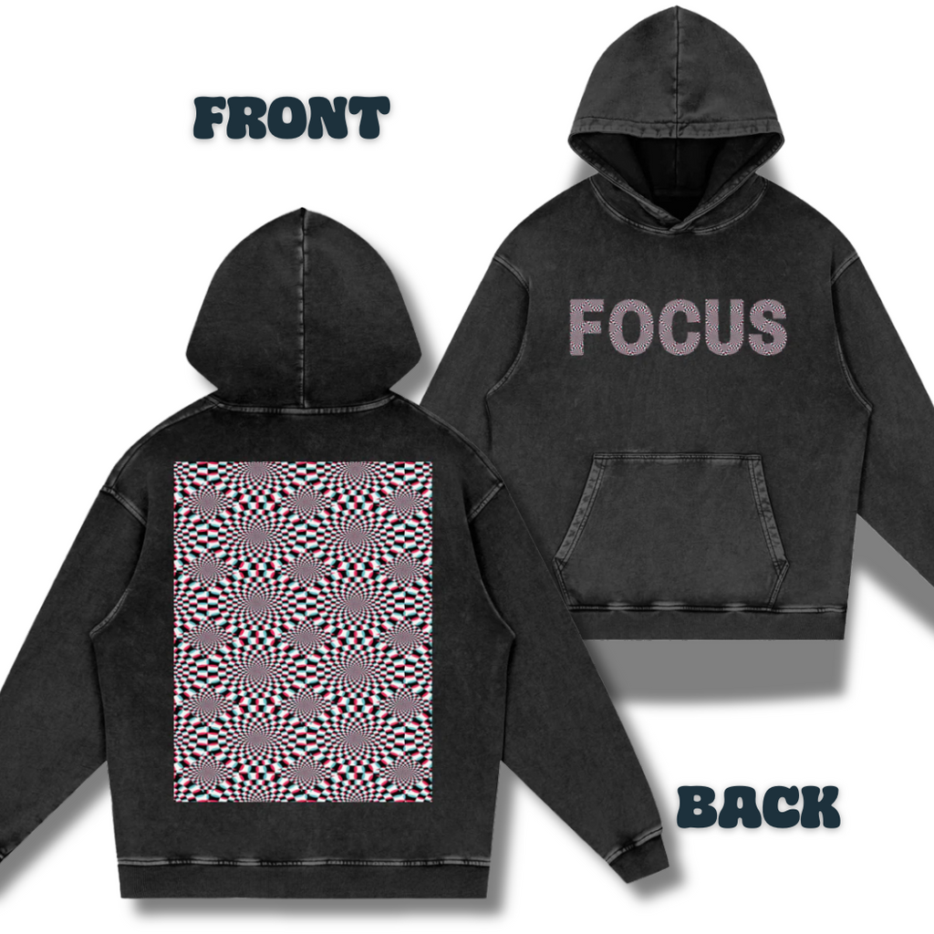 FOCUS (Trippy Optical Illusions)   |   Acid Wash Oversize Hoodie