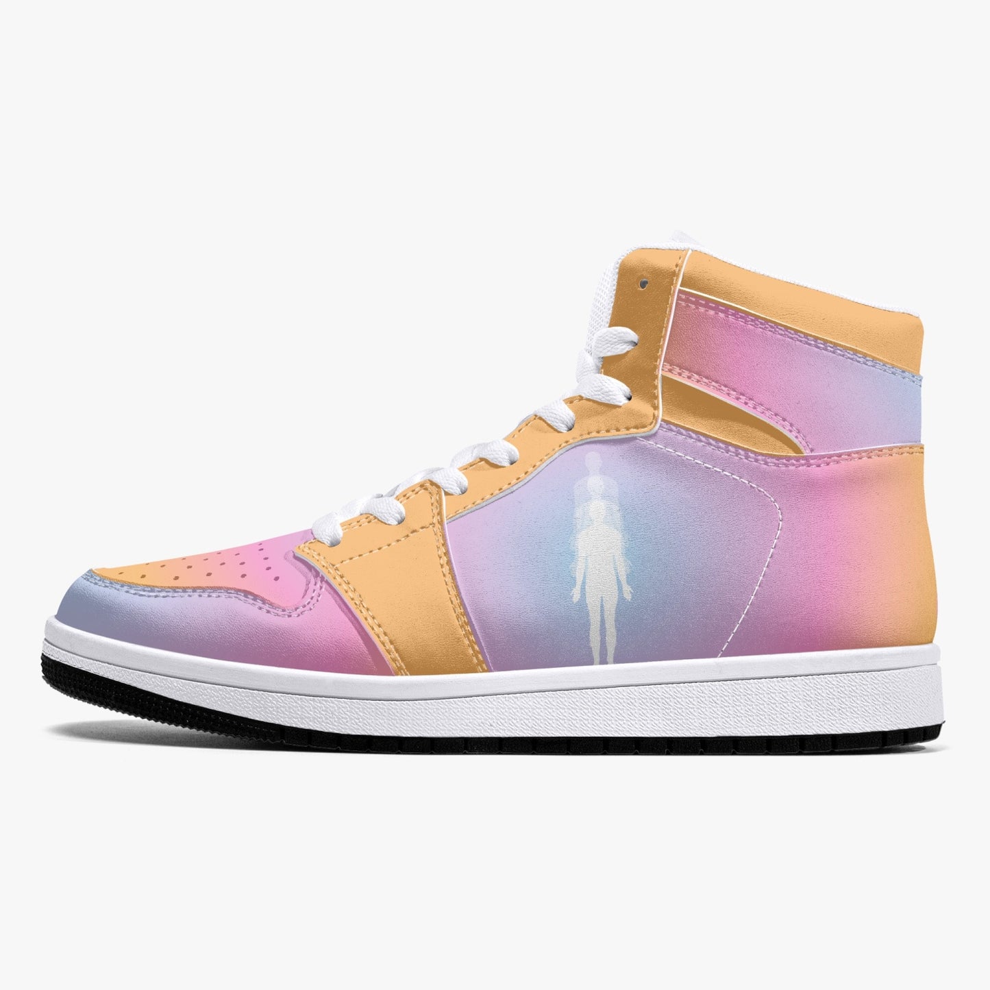 Aura Gradient - Blue, Orange, Pink   |   Takai High-Top Leather Sneakers