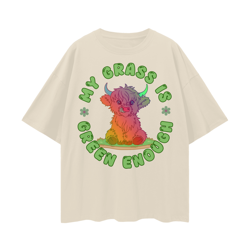 My Grass is Green Enough   |   Oversize Deep Drop Shoulder Tee