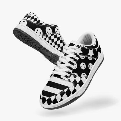 Black & White Clowncore    |    Kawa Low-Top Leather Sneakers