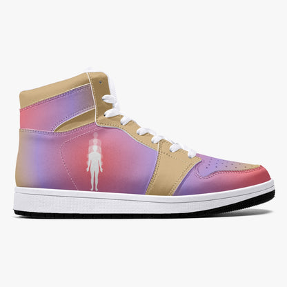 Aura Gradient - Beige, Purple, Red   |   Takai High-Top Leather Sneakers