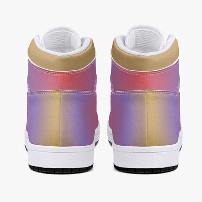 Aura Gradient - Beige, Purple, Red   |   Takai High-Top Leather Sneakers