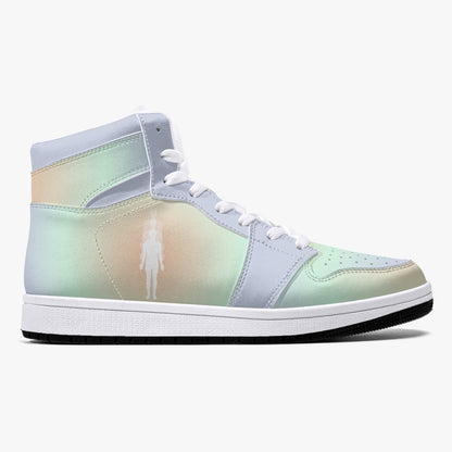 Aura Gradient - Aqua, Orange, Periwinkle   |   Takai High-Top Leather Sneakers