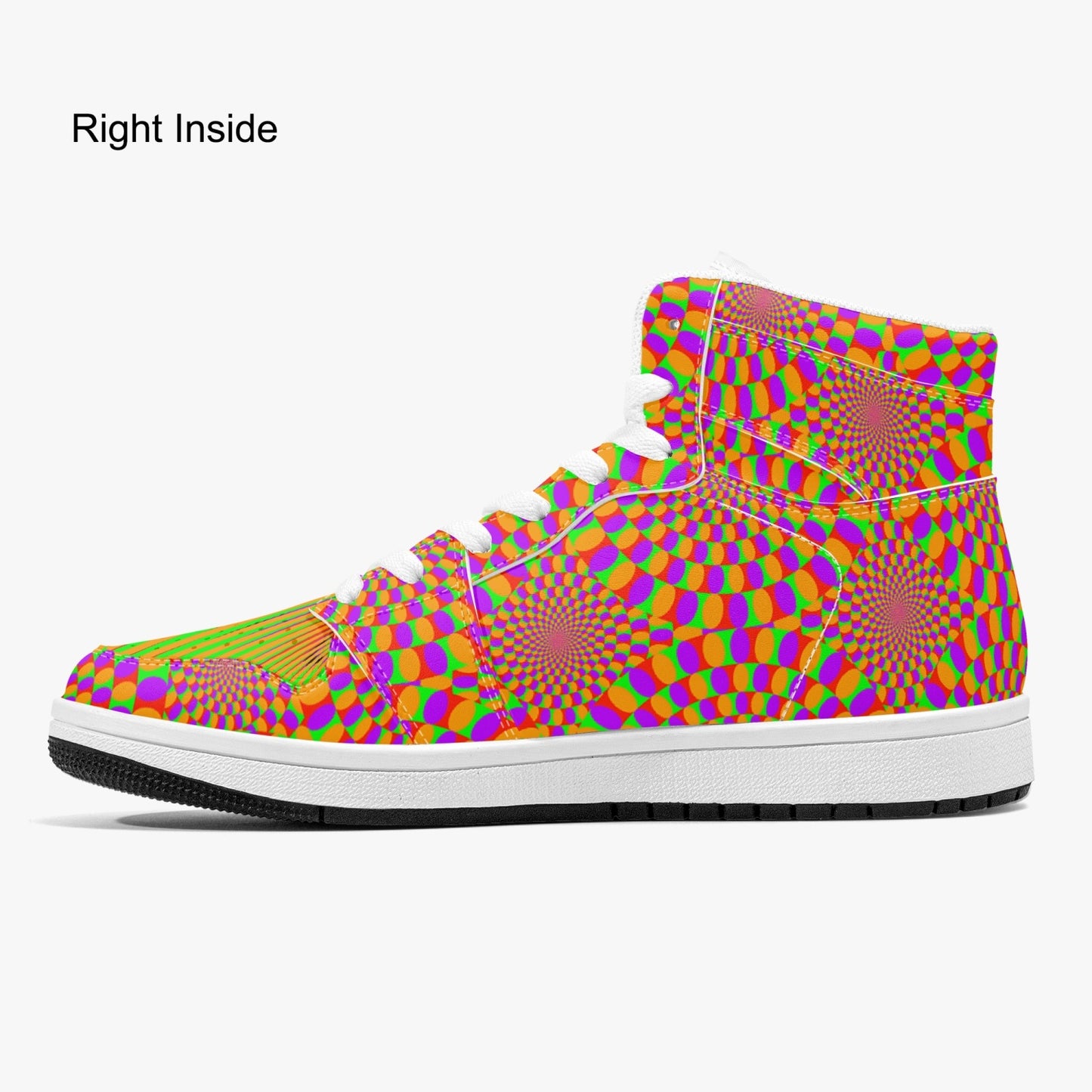 Psychedelic Optical Illusions (Red, Purple, Orange, Green)   |   Takai High-Top Leather Sneakers