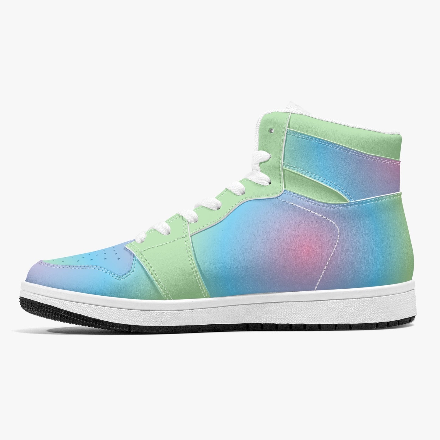 Aura Gradient - Pink, Green, Blue   |   Takai High-Top Leather Sneakers