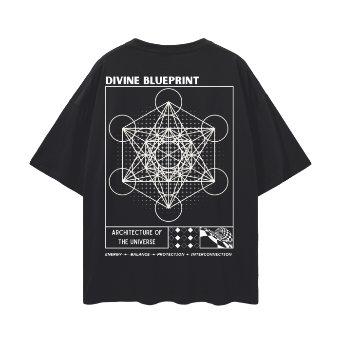 Metatron's Cube (Sacred Geometry)   |   Oversize Deep Drop Shoulder T-Shirt