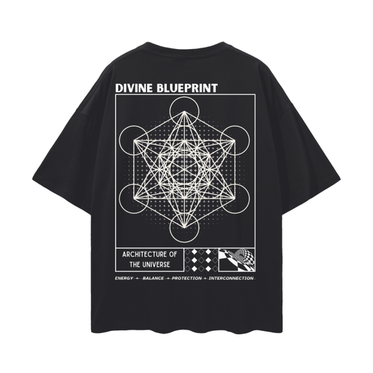 Metatron's Cube (Scared Geometry)   |   Oversize Deep Drop Shoulder T-Shirt