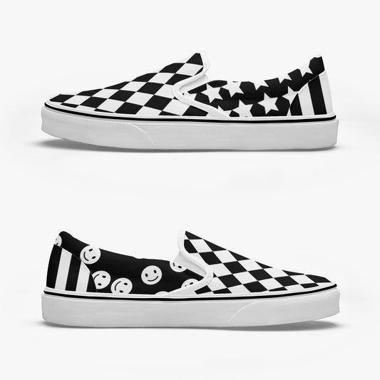 Black & White Clowncore   |   Slip-On Shoes