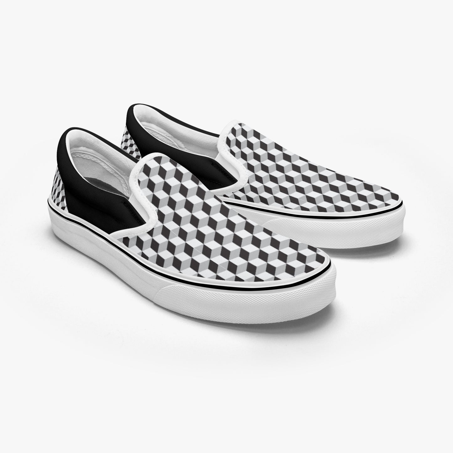 3D Infinity Cubes   |    Slip-On Sneakers