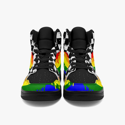 Psychedelic Melting Checkers and Rainbow Graffiti    |   Takai High Top Sneakers