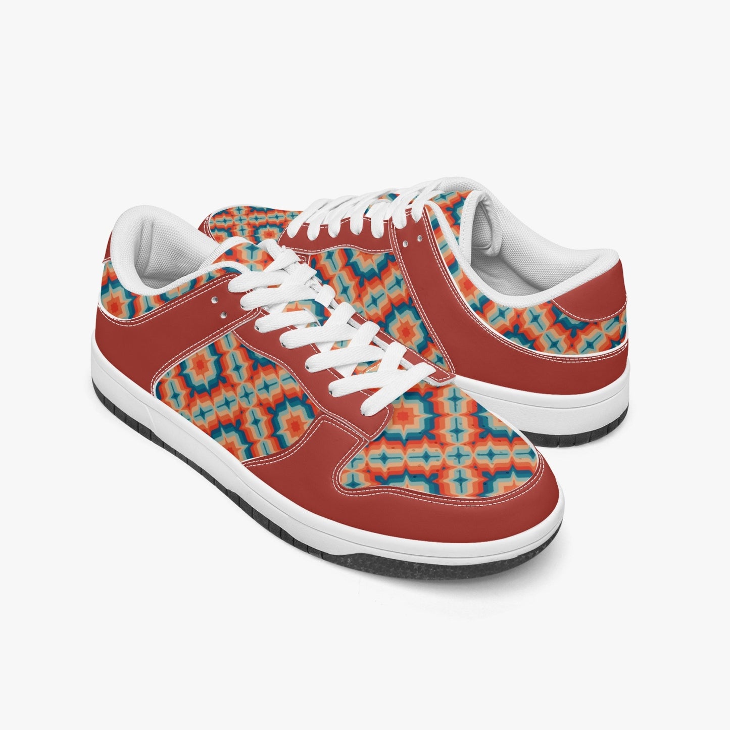 Psychedelic 1970's Pattern   |   Kawa Low-Top Leather Sneakers