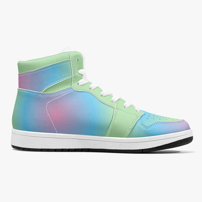 Aura Gradient - Pink, Green, Blue   |   Takai High-Top Leather Sneakers