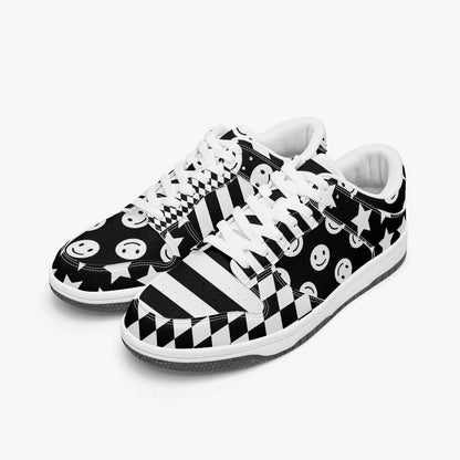 Black & White Clowncore    |    Kawa Low-Top Leather Sneakers