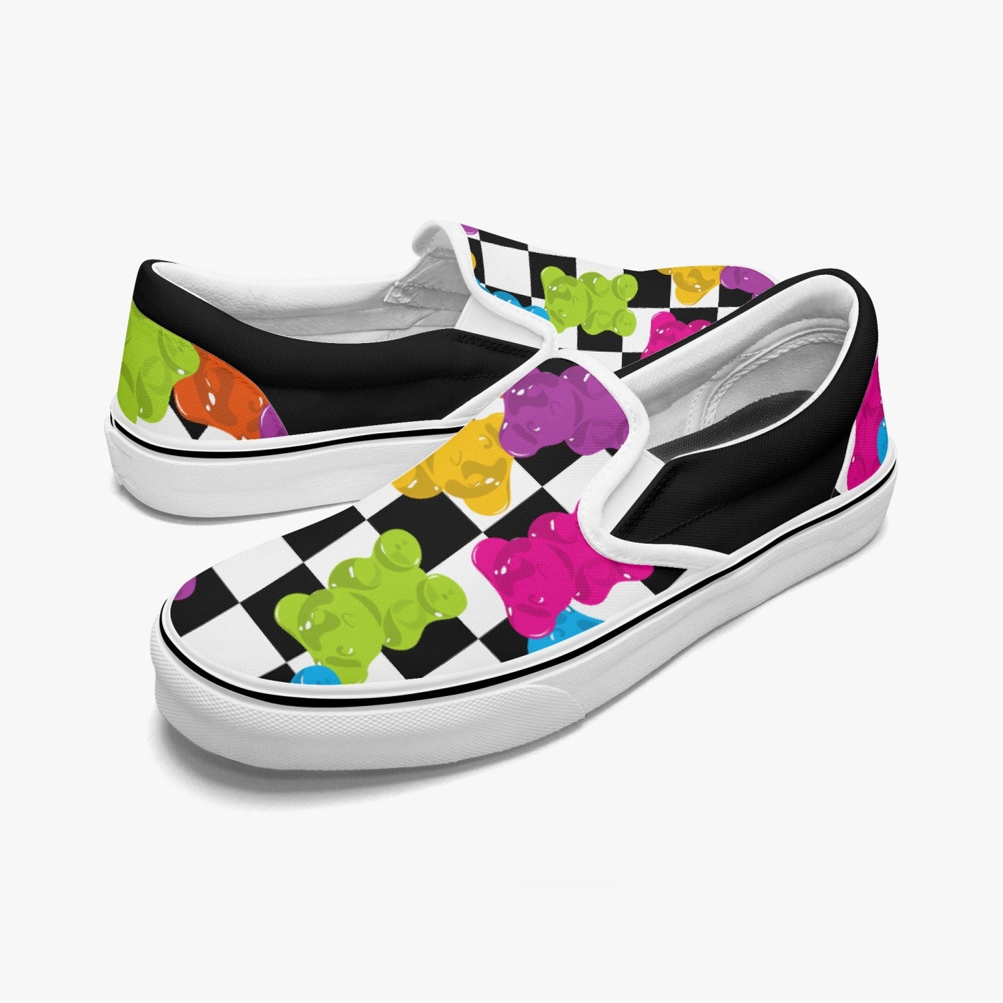 Checkered Gummy Bears   |    Slip-On Sneakers