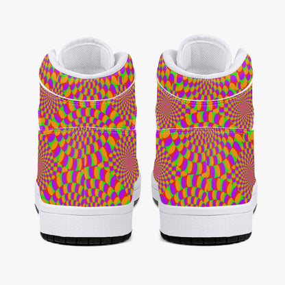 Psychedelic Optical Illusions (Red, Purple, Orange, Green)   |   Takai High-Top Leather Sneakers