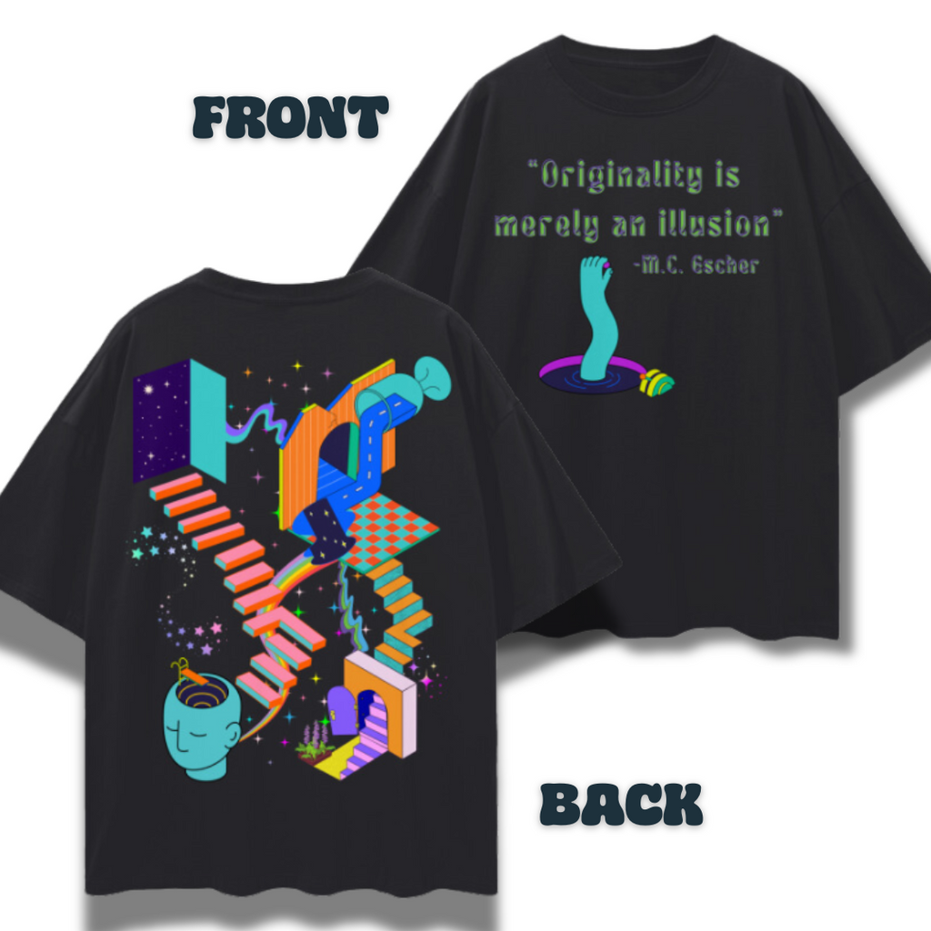 Originality Is Merely an Illusion (Surreal Art)  |   Oversize Deep Drop Shoulder T-Shirt