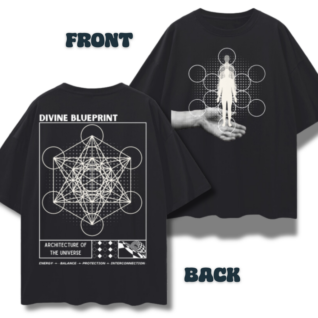 Metatron's Cube (Sacred Geometry)   |   Oversize Deep Drop Shoulder T-Shirt