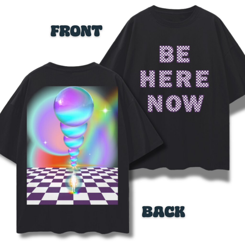 Be Here Now (Surreal Art)   |   Unisex Adult Oversize Deep Drop Shoulder Tee