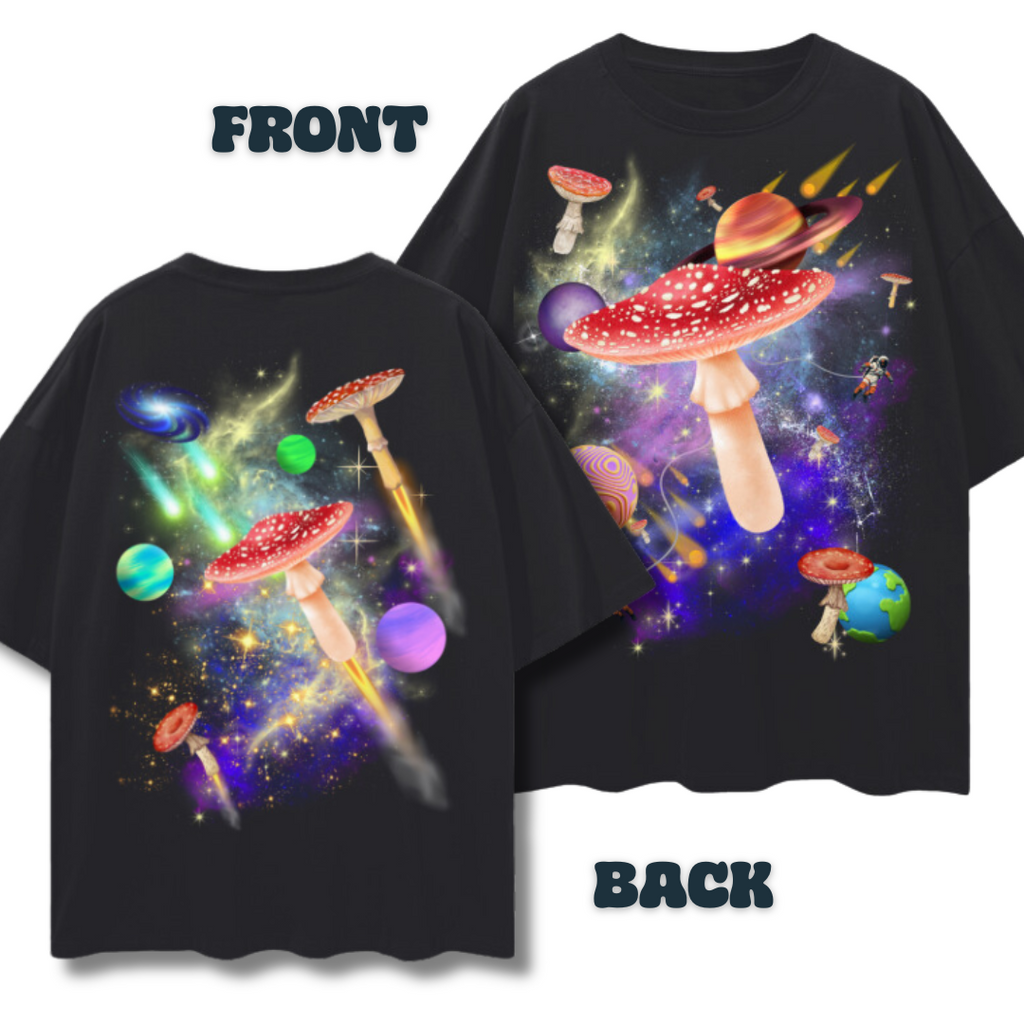 Space Mushrooms  |   Oversize Deep Drop Shoulder T-Shirt