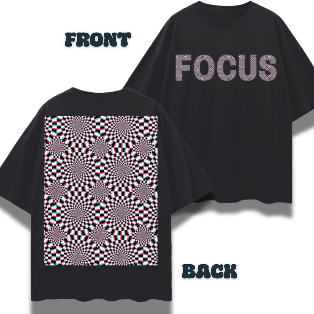 FOCUS (Optical Illusion)   |   Oversize Deep Drop Shoulder T-Shirt