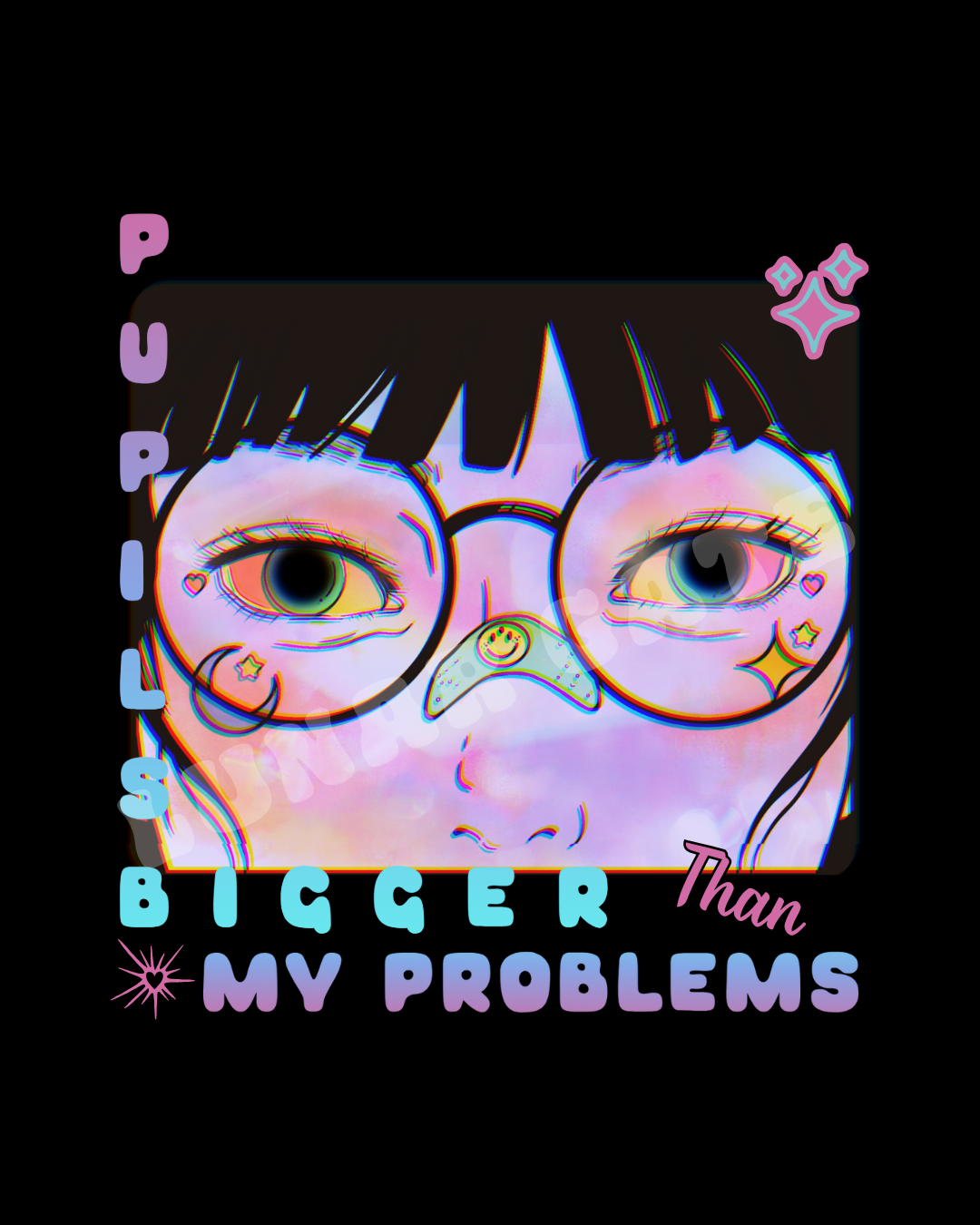 Pupils Bigger Than My Problems   |   Oversize Adult Deep Drop Shoulder Tee