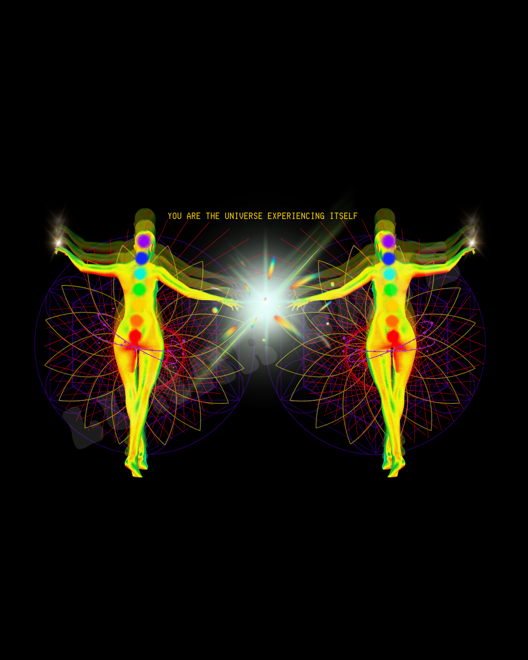You Are the Universe Experiencing Itself Psychedelic Sacred Geometry   |   Oversize Adult Deep Drop Shoulder Tee