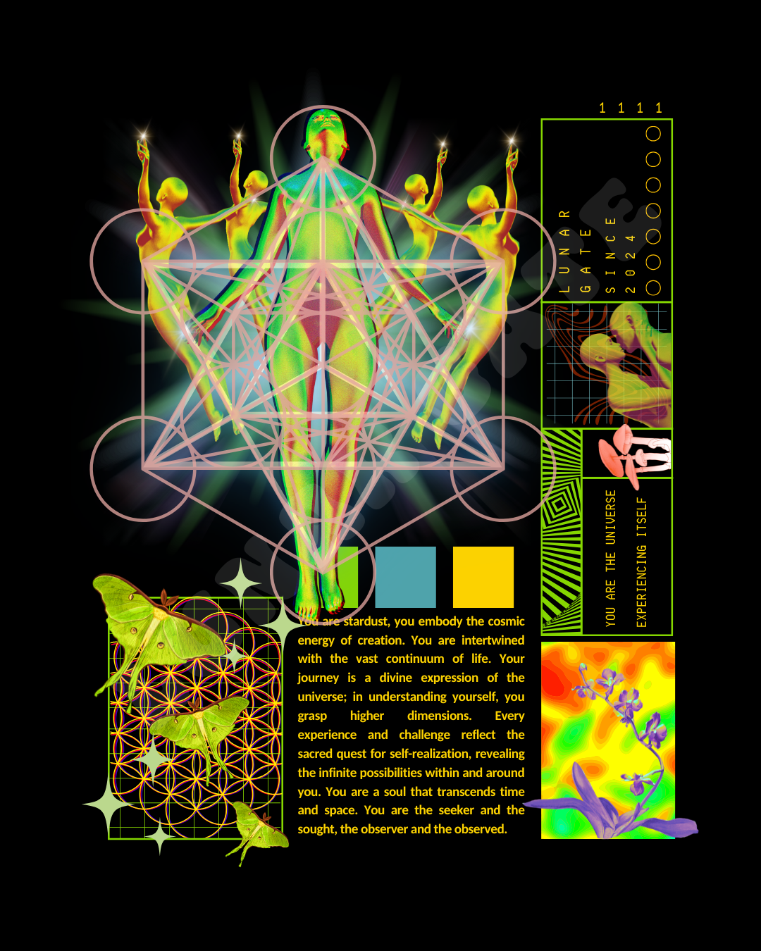 You Are the Universe Experiencing Itself Psychedelic Sacred Geometry   |   Oversize Adult Deep Drop Shoulder Tee