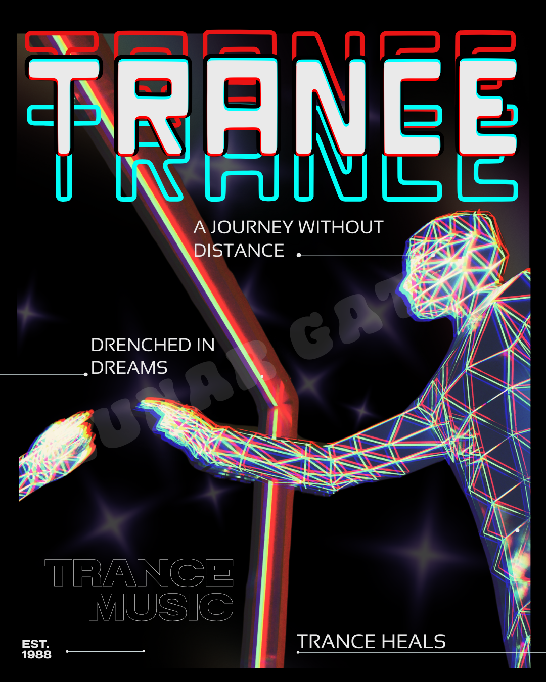 TRANCE MUSIC HEALS   |   Oversize Adult Deep Drop Shoulder Tee
