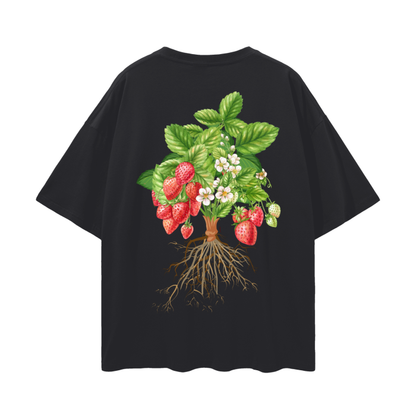 I'm Rooting for You - Strawberry Plant Growing Roots   |   Oversize Deep Drop Shoulder T-Shirt