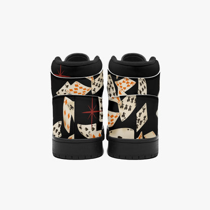 Retro Inspired Playing Card Pin Up Girl   |   Takai High Top Leather Sneakers