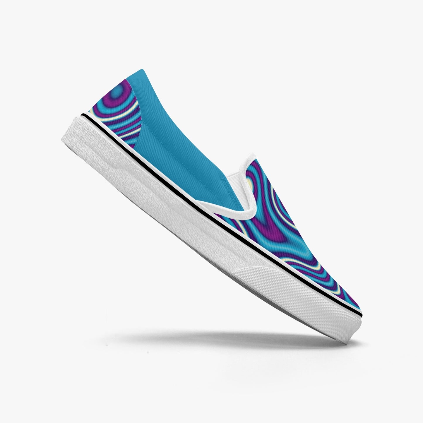 Blue Psychedelic Swirls   |    Slip-On Canvas Sneakers