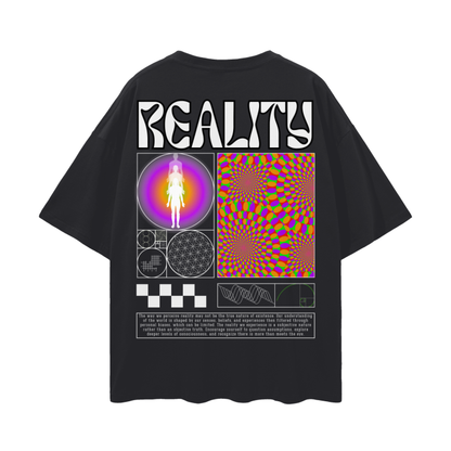 Embrace The Illusion of Reality (Optical Illusion)  |   Oversize Deep Drop Shoulder T-Shirt