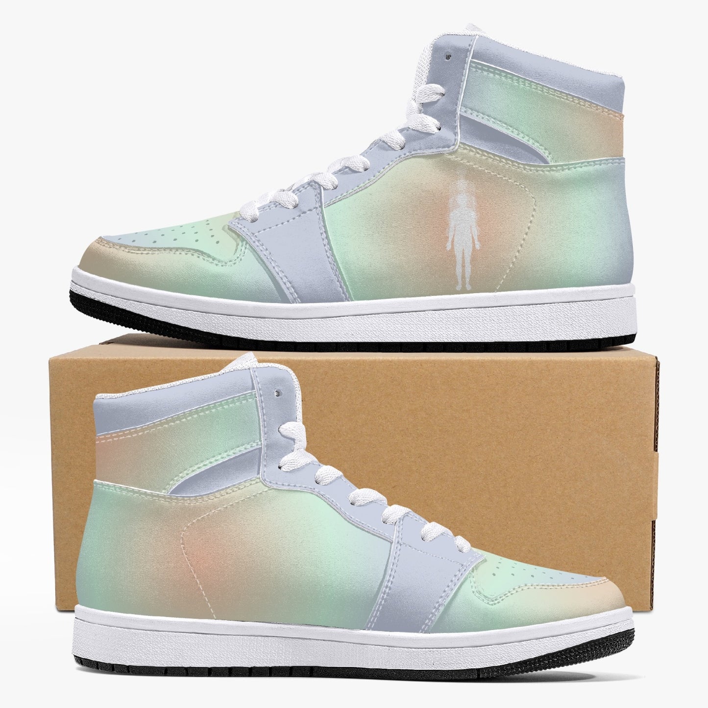 Aura Gradient - Aqua, Orange, Periwinkle   |   Takai High-Top Leather Sneakers