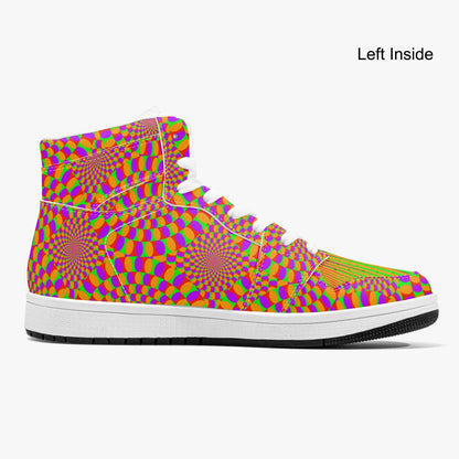 Psychedelic Optical Illusions (Red, Purple, Orange, Green)   |   Takai High-Top Leather Sneakers