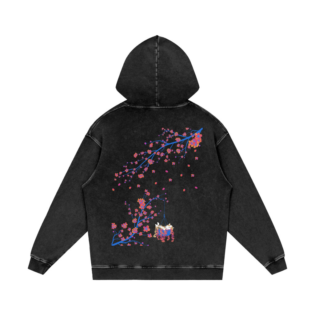 Hang in There, Baby! (psychedelic cherry blossoms)   |   Acid Wash Oversize Hoodie